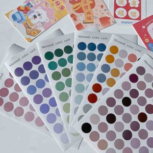 Minimal Soft Morandi Round Stickers
