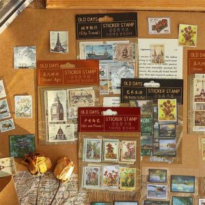 Distance Series Retro Stamp Stickers