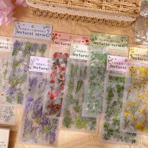 Nature Series Aesthetic Flowers PET Stickers